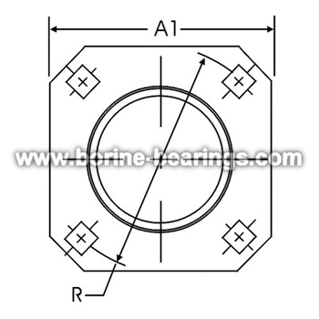 4-Bolt Hole Square Self-Aligning Mounting Flanges